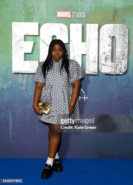 Attends the UK Special Screening of Marvel Studios', 'Echo', at The Cinema in The Power Station, Battersea Power Station on December 07, 2023 in...