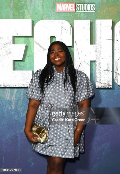 Stephanie Yeboah attends the UK Special Screening of Marvel Studios', 'Echo', at The Cinema in The Power Station, Battersea Power Station on December...