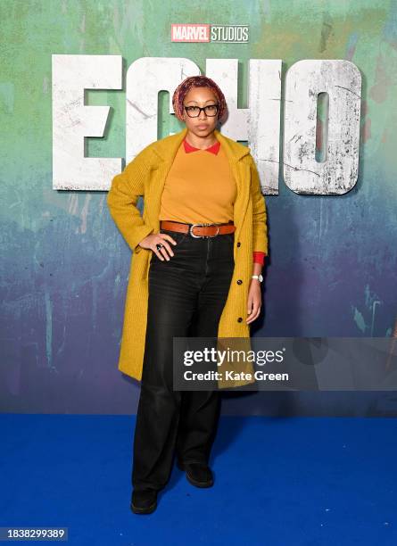 Yassmin Abdel-Magied attends the UK Special Screening of Marvel Studios', 'Echo', at The Cinema in The Power Station, Battersea Power Station on...