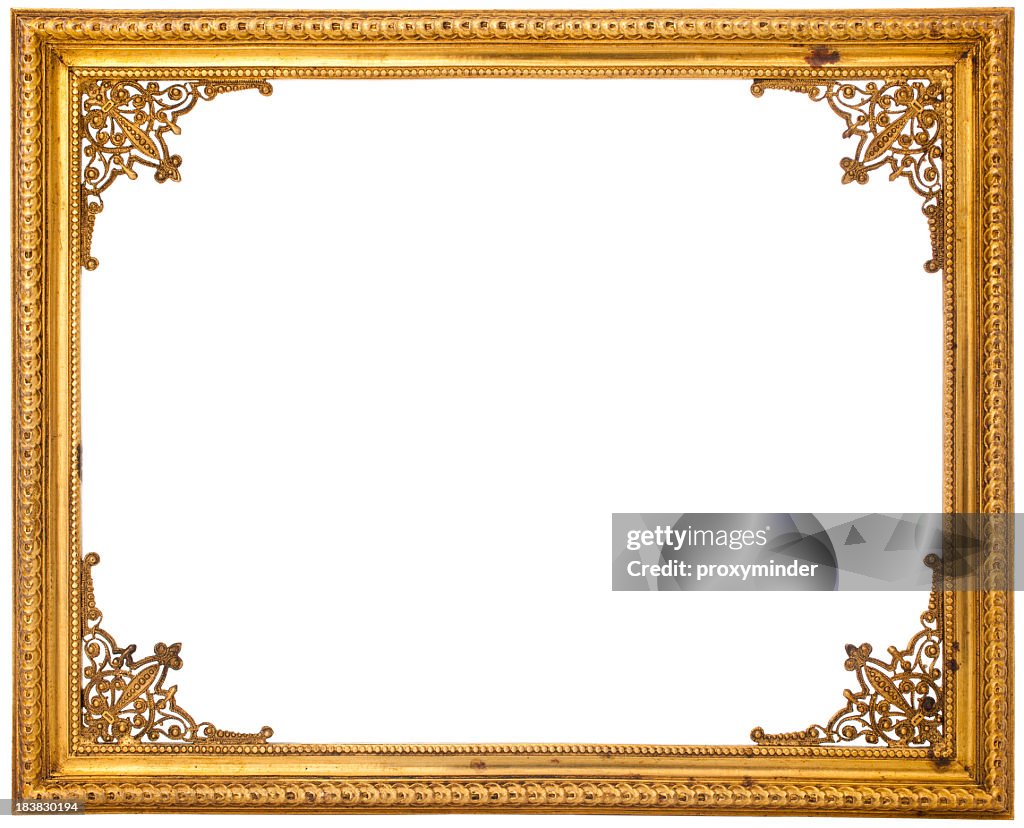 Gold frame isolated on white
