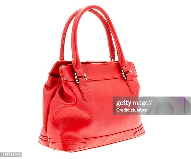 damas handbag rojo - bolso rojo fotografías e imágenes de stock