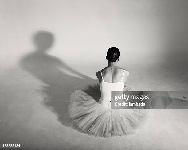 ballett-tänzerin im ballettröckchen - tanzkunst stock-fotos und bilder