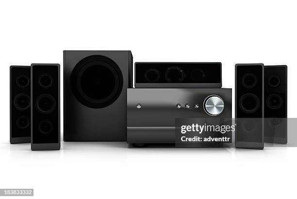 compact home theater system - home cinema stockfoto's en -beelden