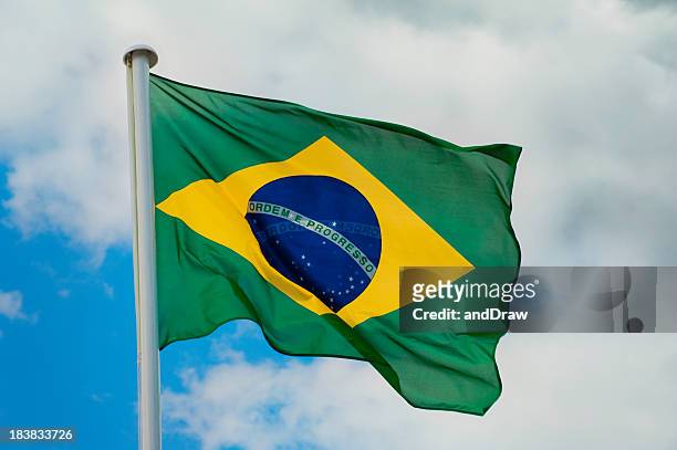 brazilian flag - brasiliens flagga bildbanksfoton och bilder
