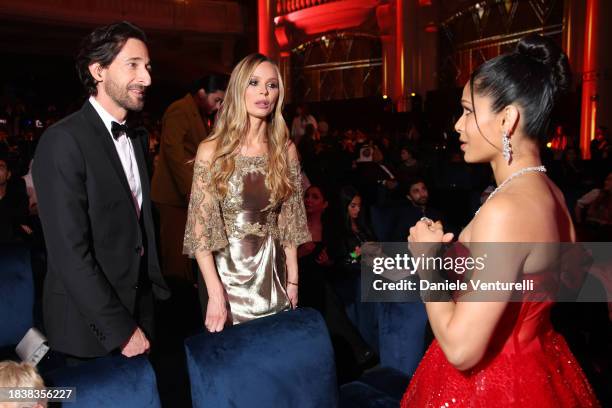 Adrien Brody, Georgina Chapman and Jury member Freida Pinto attend the Closing Ceremony at the Red Sea International Film Festival 2023 on December...