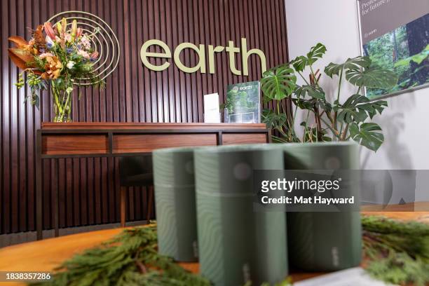 General view of containers of finished human compost at Earth Funeral on December 07, 2023 in Auburn, Washington.