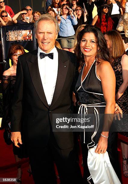 Actor Clint Eastwood and wife Dina Ruiz attend the 9th Annual Screen Actors Guild Awards at the Shrine Auditorium on March 9, 2003 in Los Angeles,...