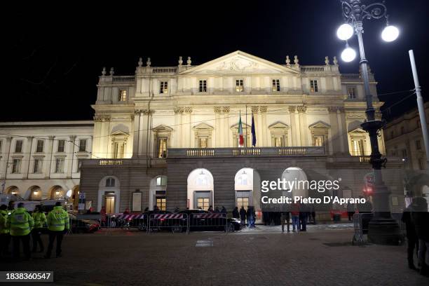 General view during the 2023/2024 Season Inauguration at Teatro Alla Scala on December 07, 2023 in Milan, Italy.