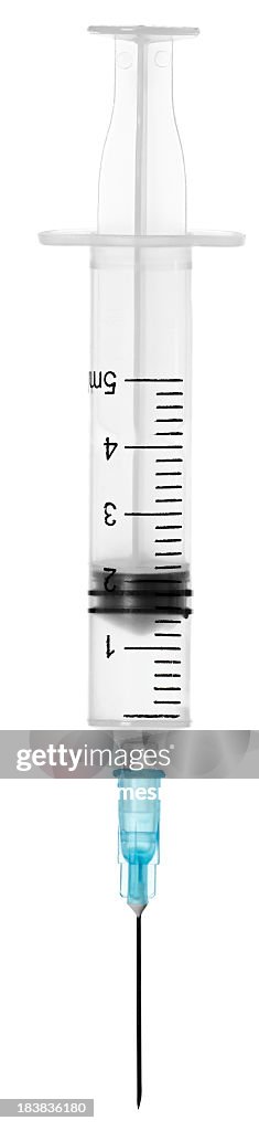 Disposable medical syringe isolated on a white background