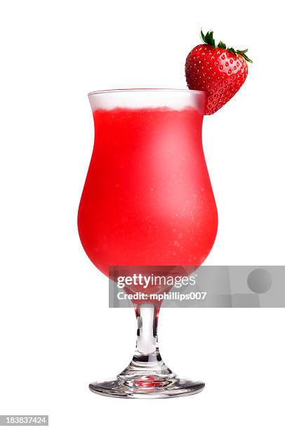 strawberry daiquiri - cocktail isolated stock pictures, royalty-free photos & images