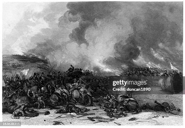 stockillustraties, clipart, cartoons en iconen met battle of naseby - battlefield