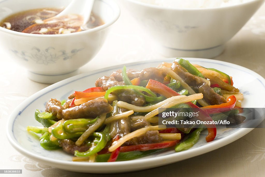 Chinese style sauteed meat and vegetables