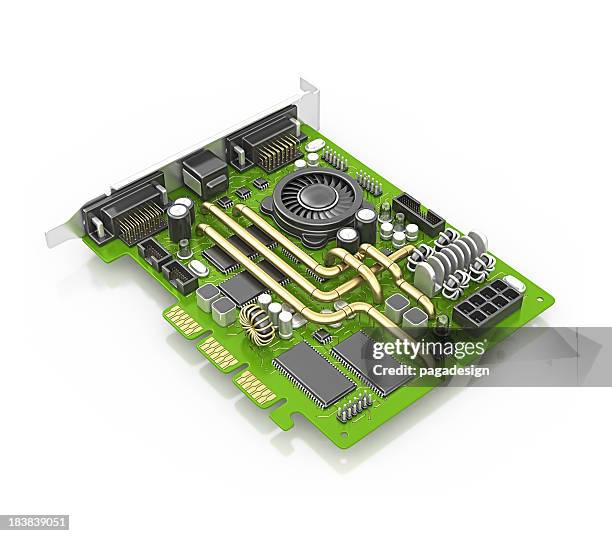 computer card - circuit board 3d stock pictures, royalty-free photos & images