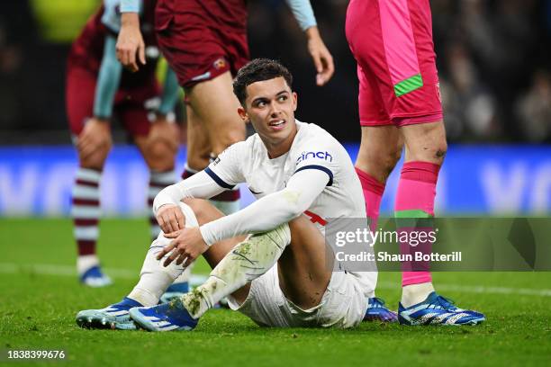 Brennan Johnson of Tottenham Hotspur reacts during the Premier League match between Tottenham Hotspur and West Ham United at Tottenham Hotspur...