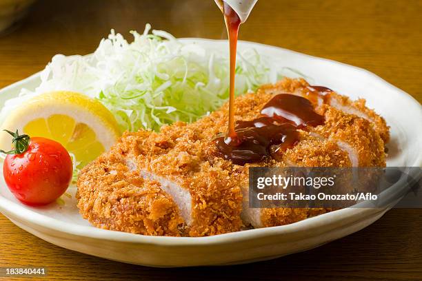 pork cutlet - tonkatsu stock pictures, royalty-free photos & images