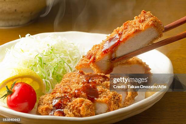 pork cutlet - tonkatsu stock pictures, royalty-free photos & images