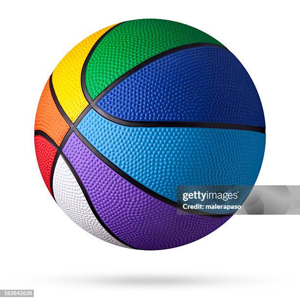 farbige basketball. - basketball spielball stock-fotos und bilder