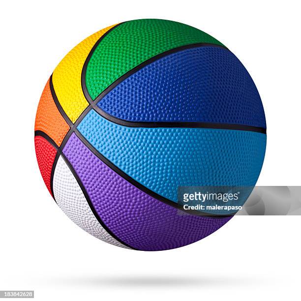 colorato basket. - palla sportiva foto e immagini stock
