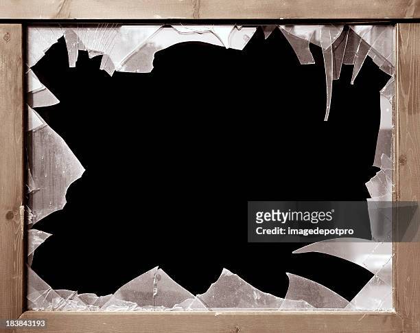 broken window - brick wall hole stock pictures, royalty-free photos & images