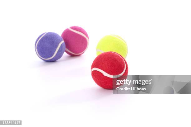 dog tennis balls - tennis ball white background stock pictures, royalty-free photos & images