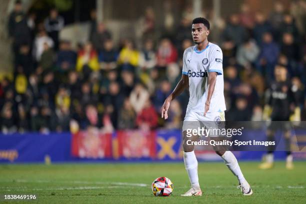 Jhon Solis of Girona FC in action during the Copa del Rey second round match between Orihuela CF and Girona FC at Estadio Municipal Los Arcos on...