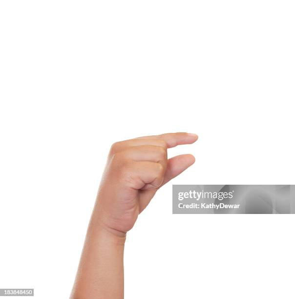 kind mit amerikanische gebärdensprache buchstabe g - kind ca 3 jahre freigestellt stock-fotos und bilder