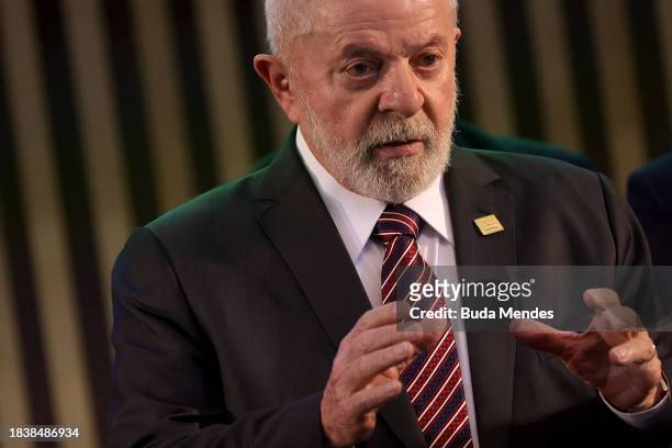 Brazilian President Luiz Inacio Lula da Silva attends the 63rd Summit of Heads of State of Mercosur and Associated States at Museum of Tomorrow on...