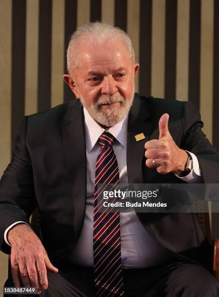 Brazilian President Luiz Inacio Lula da Silva attends the 63rd Summit of Heads of State of Mercosur and Associated States at Museum of Tomorrow on...