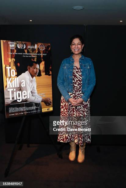 Nisha Pahuja attends a special screening of Notice Picture's "To Kill a Tiger" on December 07, 2023 in London, England.