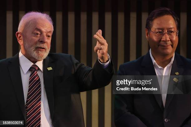Brazilian President Luiz Inacio Lula da Silva and Luis Arce, President of Bolivia attend the 63rd Summit of Heads of State of Mercosur and Associated...