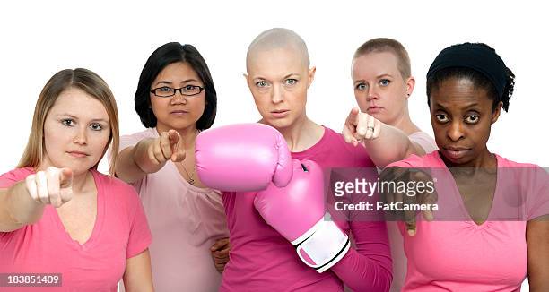 breast cancer - roze handschoen stockfoto's en -beelden