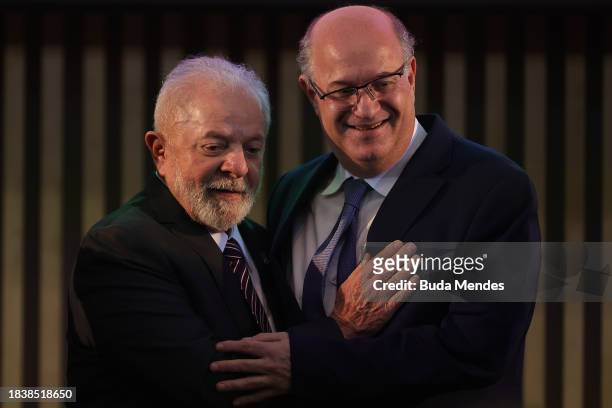 Brazilian President Luiz Inacio Lula da Silva and Ilan Goldfajn, President of the Inter-American Development Bank attend the 63rd Summit of Heads of...