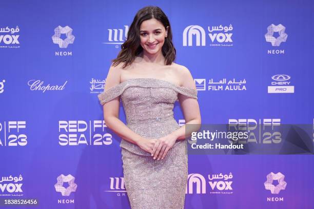 Alia Bhatt poses during a photocall at the Red Sea International Film Festival 2023 on December 07, 2023 in Jeddah, Saudi Arabia.
