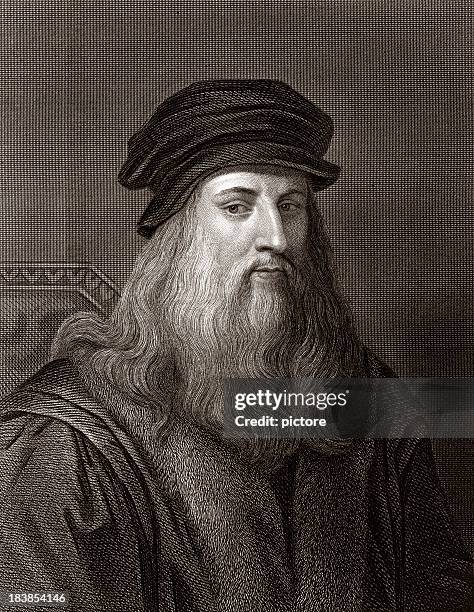 ilustraciones, imágenes clip art, dibujos animados e iconos de stock de leonardo da vinci (sepia - leonardo da vinci