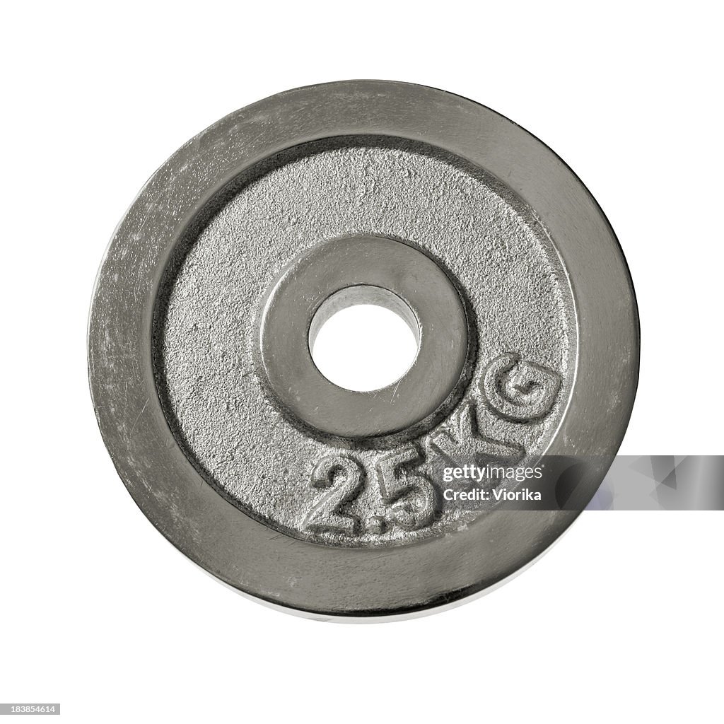 Weight plate on white