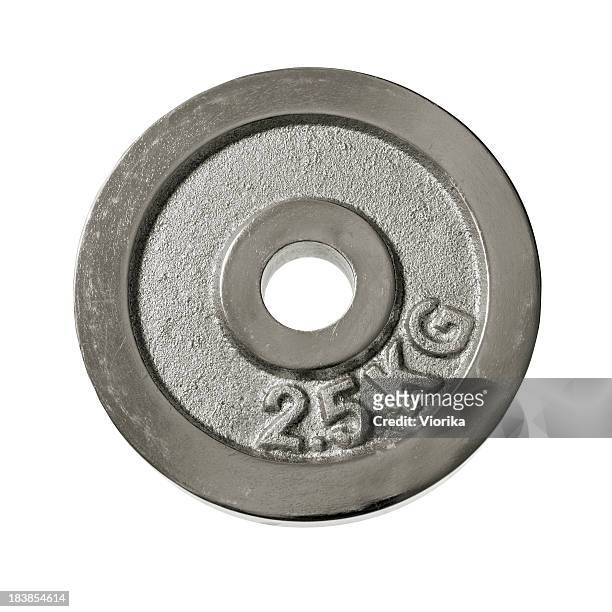 weight plate on white - mass unit of measurement stock pictures, royalty-free photos & images