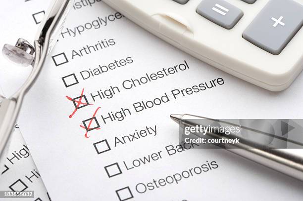 bedingungen auf ein medizinischer test - cholesterin stock-fotos und bilder