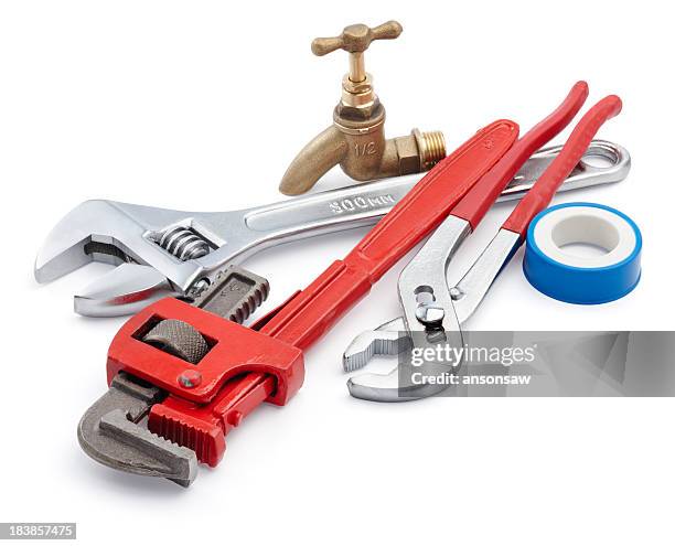 plumbing tools - water pipe stock pictures, royalty-free photos & images