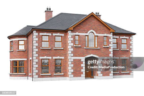 isolated house model - brick house stock pictures, royalty-free photos & images