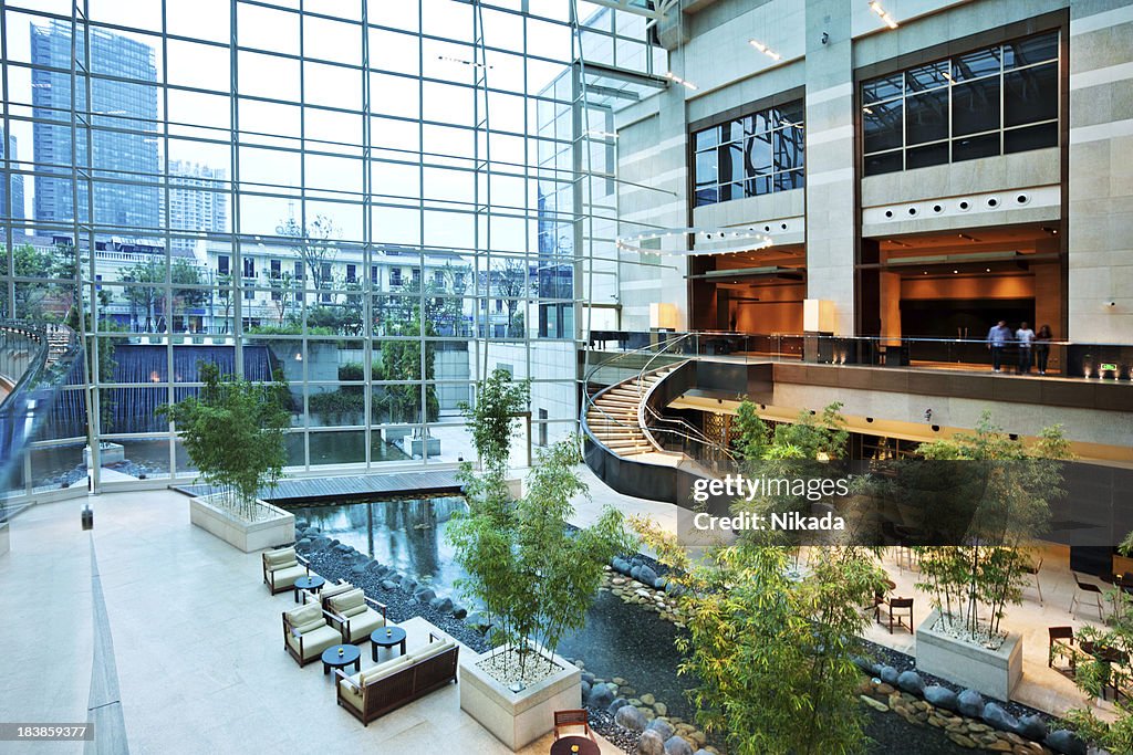 Modern hotel lobby