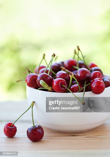 fresh cherries - cherry stock pictures, royalty-free photos & images