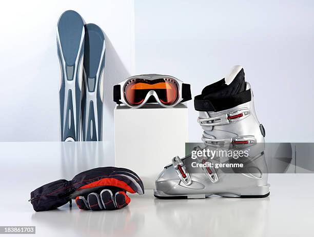 ski wear equpment - ski boot stock pictures, royalty-free photos & images