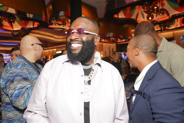 Rapper Rick Ross attends the New Era In Florida Gaming Event at Seminole Hard Rock Hotel & Casino Hollywood on December 07, 2023 in Hollywood,...