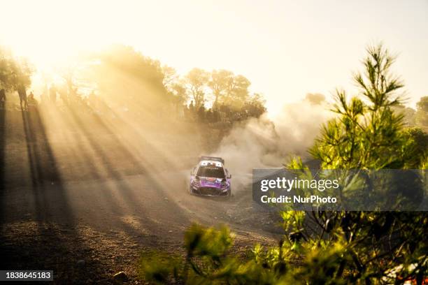 Pierre-Louis Loubet and Vincent Landais of Team M-Sport Ford World Rally Team are racing in the Ford Puma Rally1 Hybrid during the one day of...