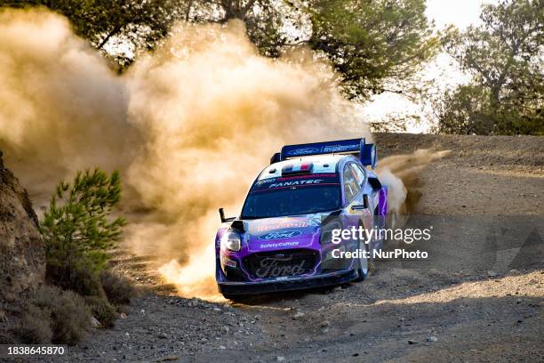 Sebastien Loeb and Isabelle Galmiche of Team M-Sport Ford World Rally Team are competing in the Ford Puma Rally1 Hybrid during the one day of racing...