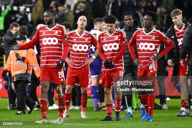 Bokadi Bope Merveille midfielder of Standard Liege looks dejected on the final whistle after the draw during the Jupiler Pro League match between RSC...