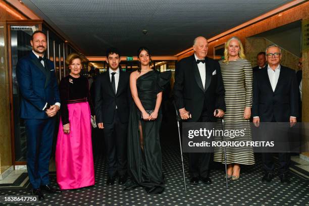 Crown Prince Haakon of Norway, Queen Sonja of Norway, Ali Rahmani, Kiana Rahmani, King Harald V of Norway, Crown Princess Mette Marit of Norway and...