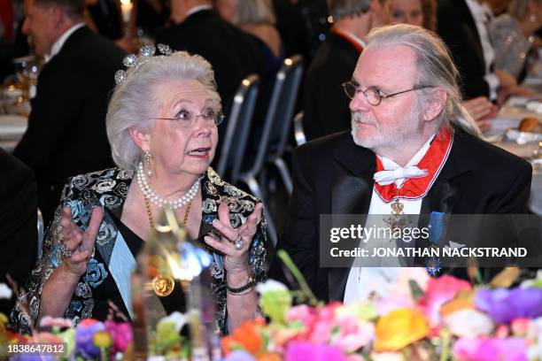 Princess Christina of Sweden and 2023 Nobel Prize laureate in Literature, Jon Fosse attend the Nobel Prize Banquet at the City Hall in Stockholm,...
