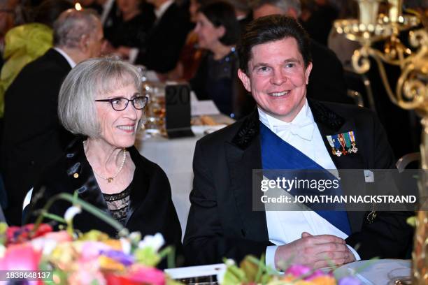 The Speaker of the Swedish Parliament the Riksdag Andreas Norlen and Nobel Prize laureate in Economics Claudia Goldin attend the Nobel Prize Banquet...