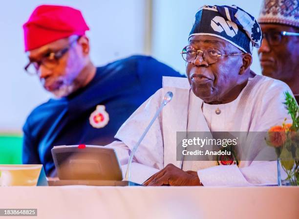 Nigerian President Bola Ahmed Tinubu attends the meeting of Economic Community of West African States in Abuja, Nigeria on December 10, 2023.
